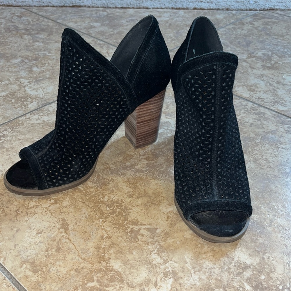 Lucky Brand Women’s Black Open Toe Ankle Boot 7.5 W